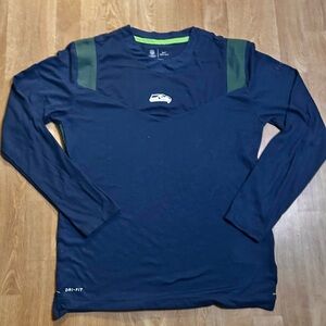 Navy Nike Seattle Seahawks long sleeve Dri-Fit shirt